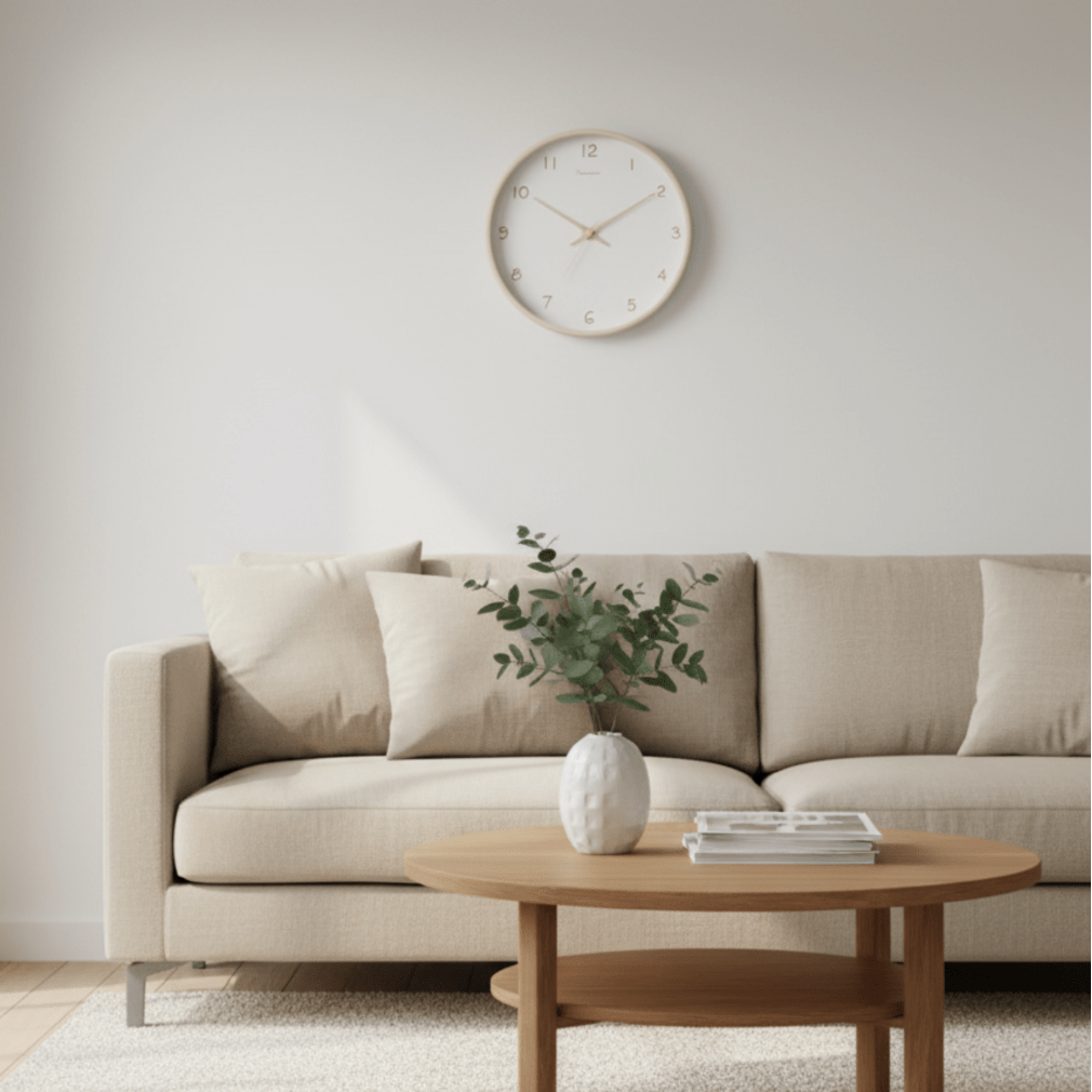 TIMEHAVEN – Quiet Wooden Wall Clock with Battery Operation