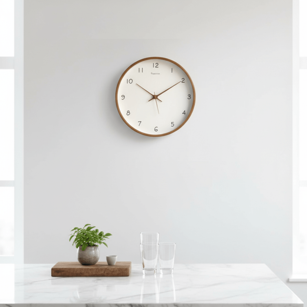 TIMEHAVEN – Quiet Wooden Wall Clock with Battery Operation