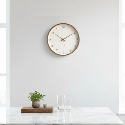 TIMEHAVEN – Quiet Wooden Wall Clock with Battery Operation