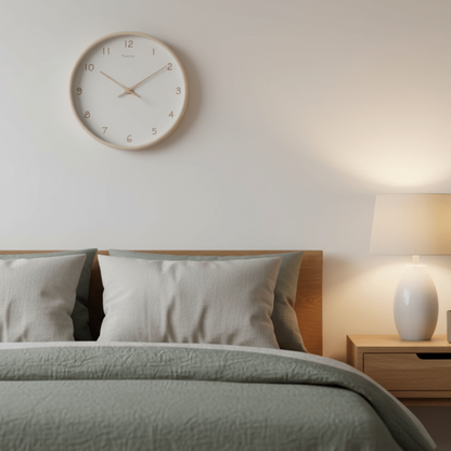 TIMEHAVEN – Quiet Wooden Wall Clock with Battery Operation