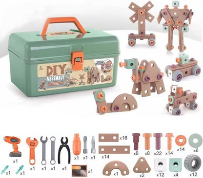 Konstruktionsvergnügen - 100 -Stück -Werkzeug -Set für kreative Kinder-3