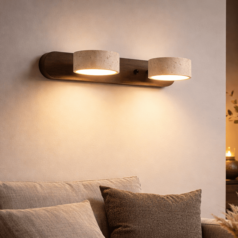 CAVÉRA – LED-Wandleuchte aus Travertin für architektonischen Luxus 0