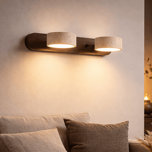 CAVÉRA – LED-Wandleuchte aus Travertin für architektonischen Luxus 0