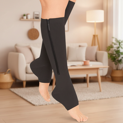 CIRCULOFLEX – Reißverschluss-Kompressionsstrümpfe 20-30 mmHg mit offenem Zehendesign 0