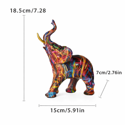 INKTRUNK – Lively graffiti elephant figure for artistic home decoration