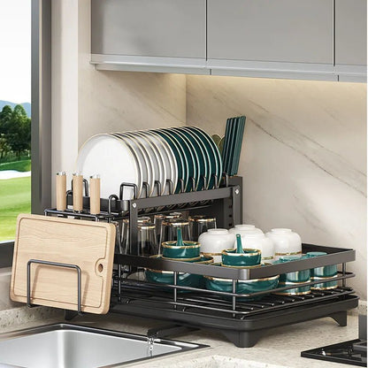 DRYFLEX – Verstellbarer Geschirrtrockner aus Edelstahl, kompakt und faltbar für kleine Küchen 4