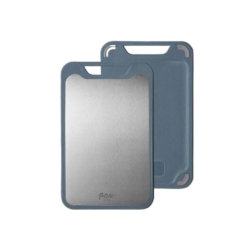 STEELEDGE – Double-Sided Stainless Steel Cutting Board with Non-Stick Surface and Juice Groove