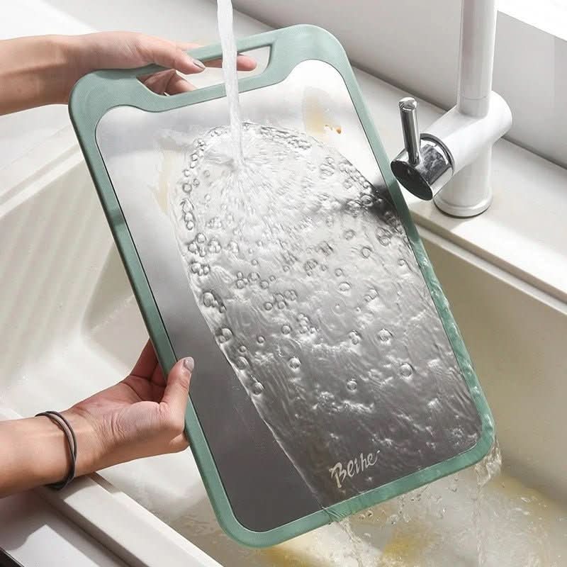 STEELEDGE – Double-Sided Stainless Steel Cutting Board with Non-Stick Surface and Juice Groove