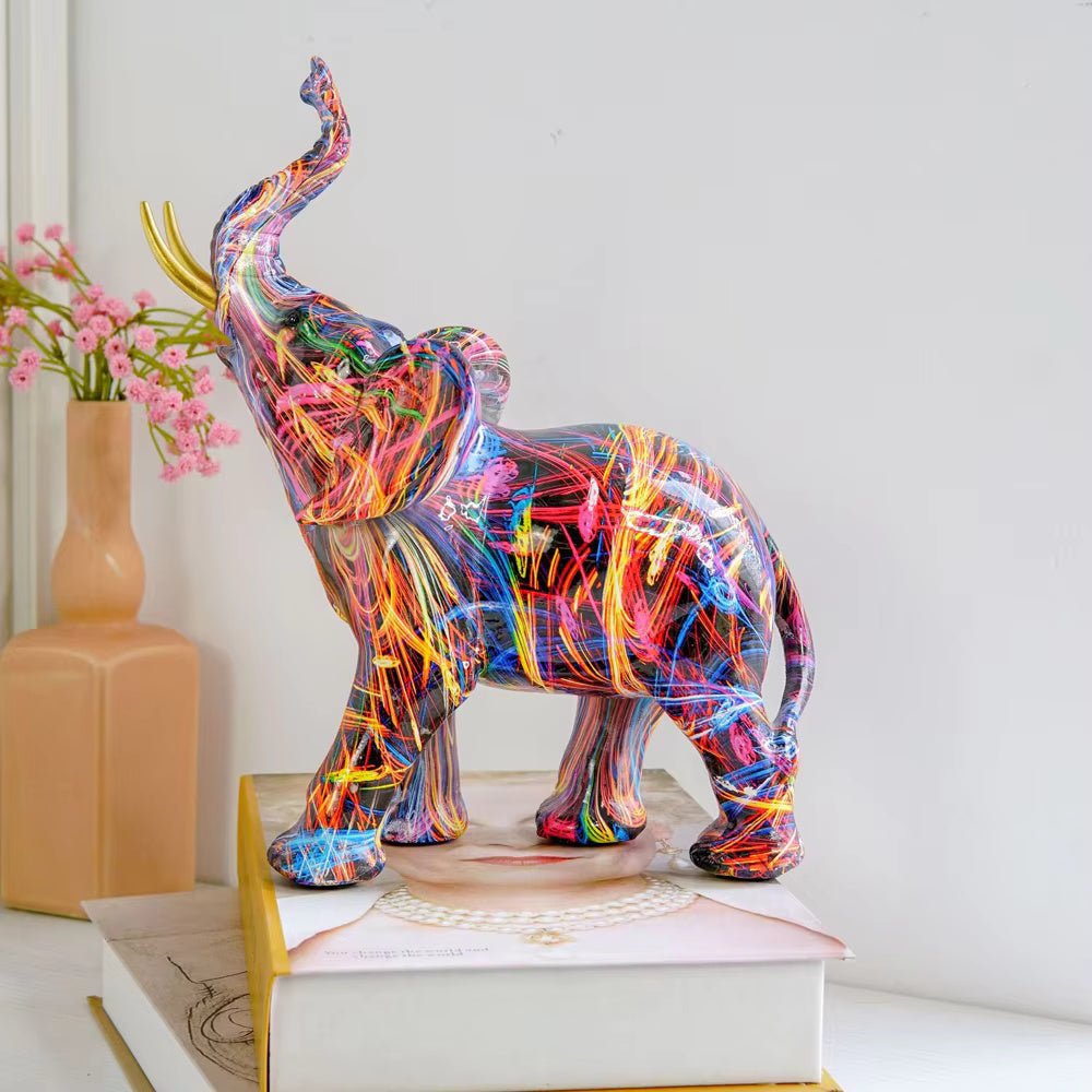 GRAFFIPHANT – Lebendige Graffiti-Elefantenfigur für künstlerische Heimdekoration 4