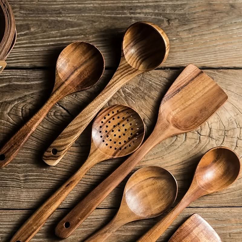 5-teiliges Küchenutensilien Set aus Holz – Ergonomisch, Langlebig & Stilvoll für Jeden Kochbedarf-3