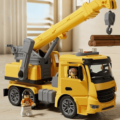 BUILDPLAY – Crane Truck Toy with Light & Sound for Creative Construction Fun