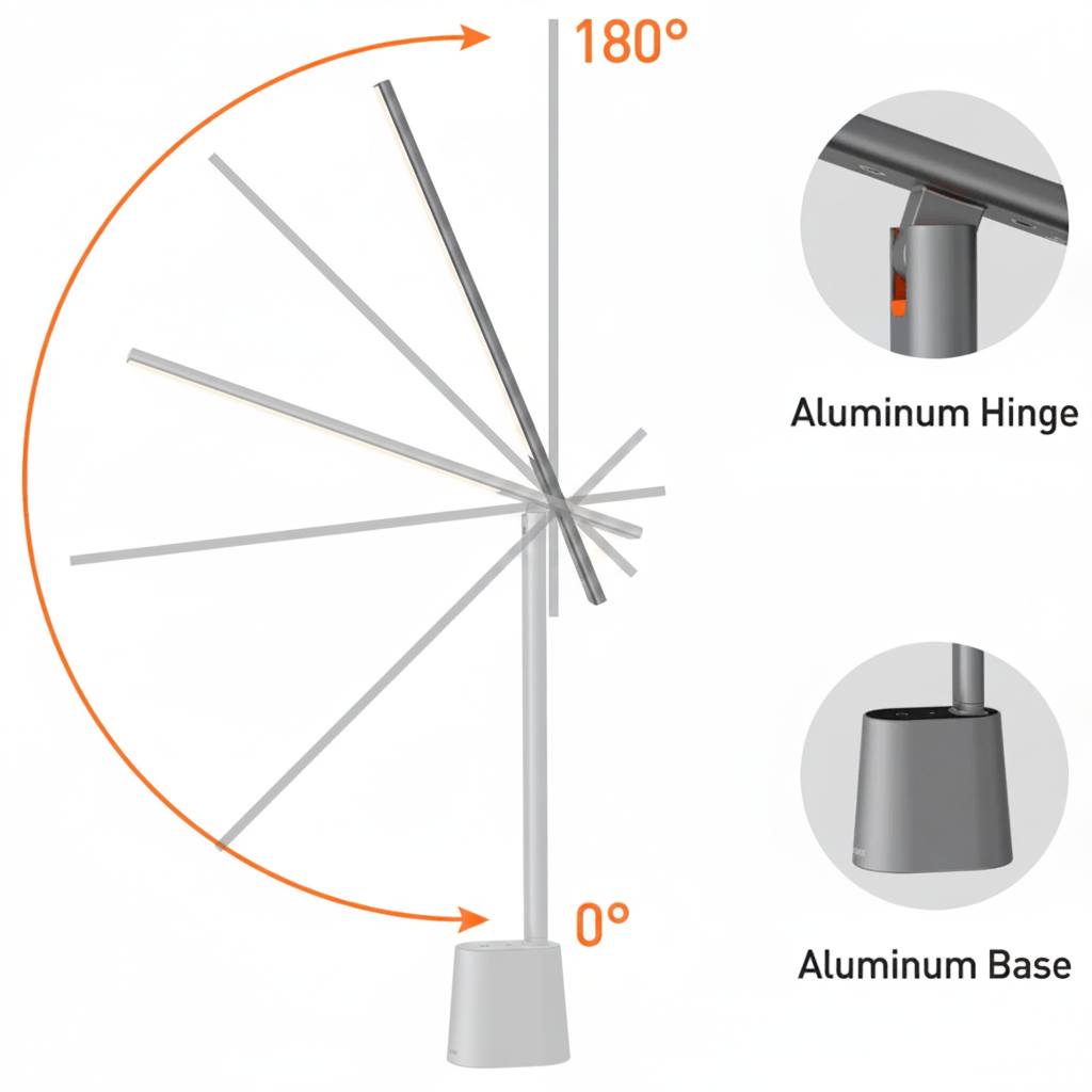 LUMIFOLD – Intelligente LED-Schreibtischlampe mit dimmbarem und wiederaufladbarem, faltbarem Design 4