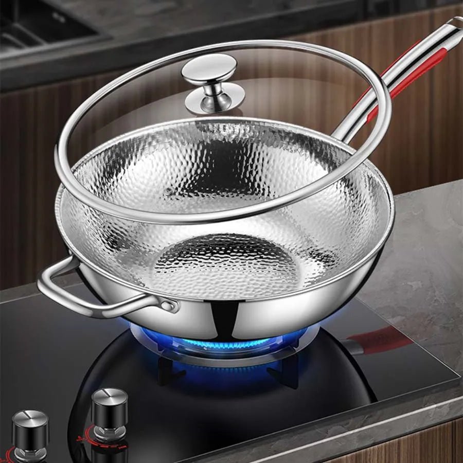 METALISSE – Premium Titan-Wok mit rundem Boden für Induktionsherde und müheloses Pfannenrühren 1