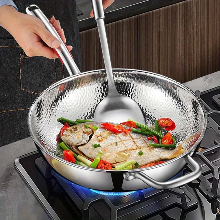 METALISSE – Premium Titan-Wok mit rundem Boden für Induktionsherde und müheloses Pfannenrühren 2