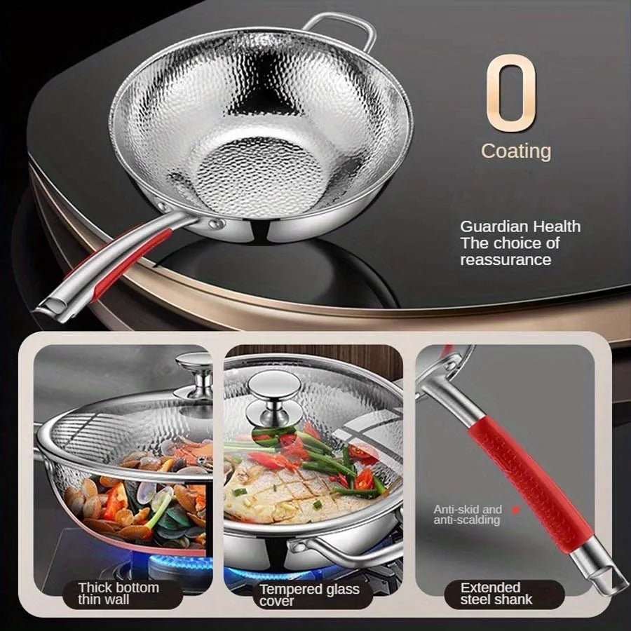 METALISSE – Premium Titan-Wok mit rundem Boden für Induktionsherde und müheloses Pfannenrühren 4