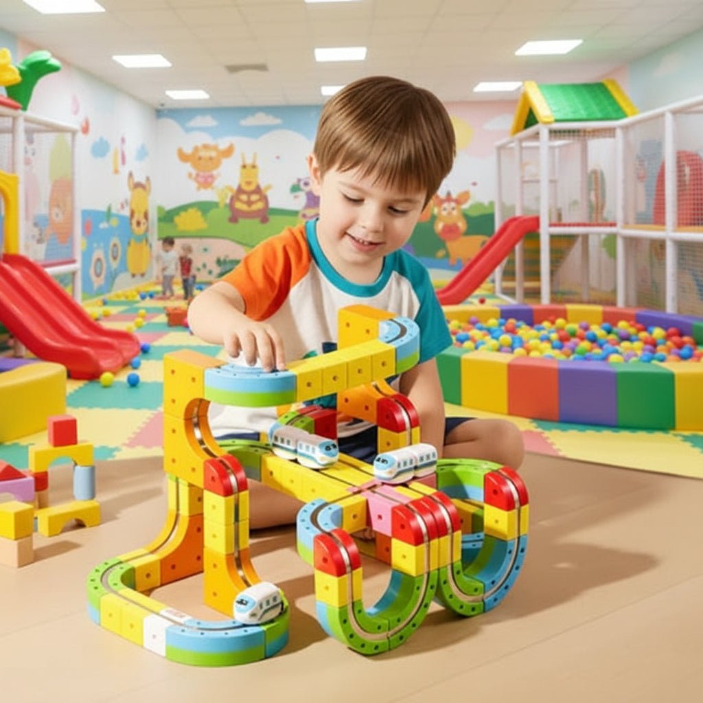 RAILCREATOR – 3D-Eisenbahnbauset für Kinder mit wiederaufladbarer Lokomotive 1