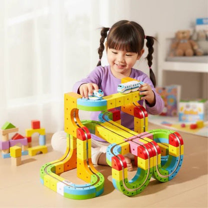 RAILCREATOR – 3D-Eisenbahnbauset für Kinder mit wiederaufladbarer Lokomotive 4