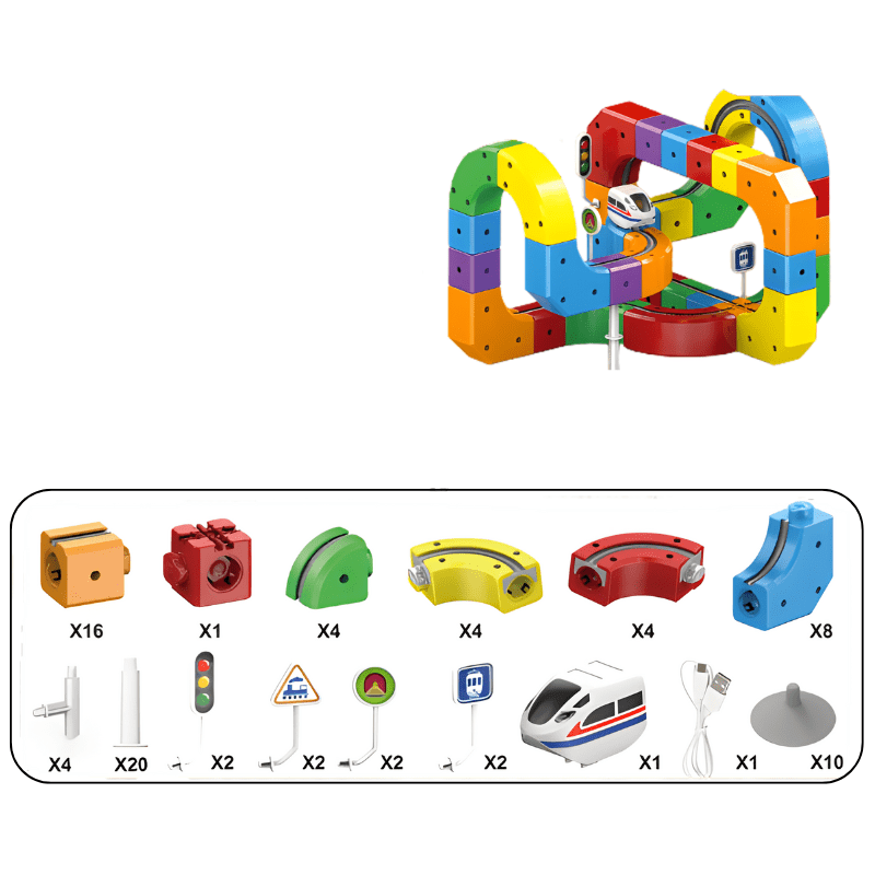 RAILCREATOR – 3D-Eisenbahnbauset für Kinder mit wiederaufladbarer Lokomotive 9