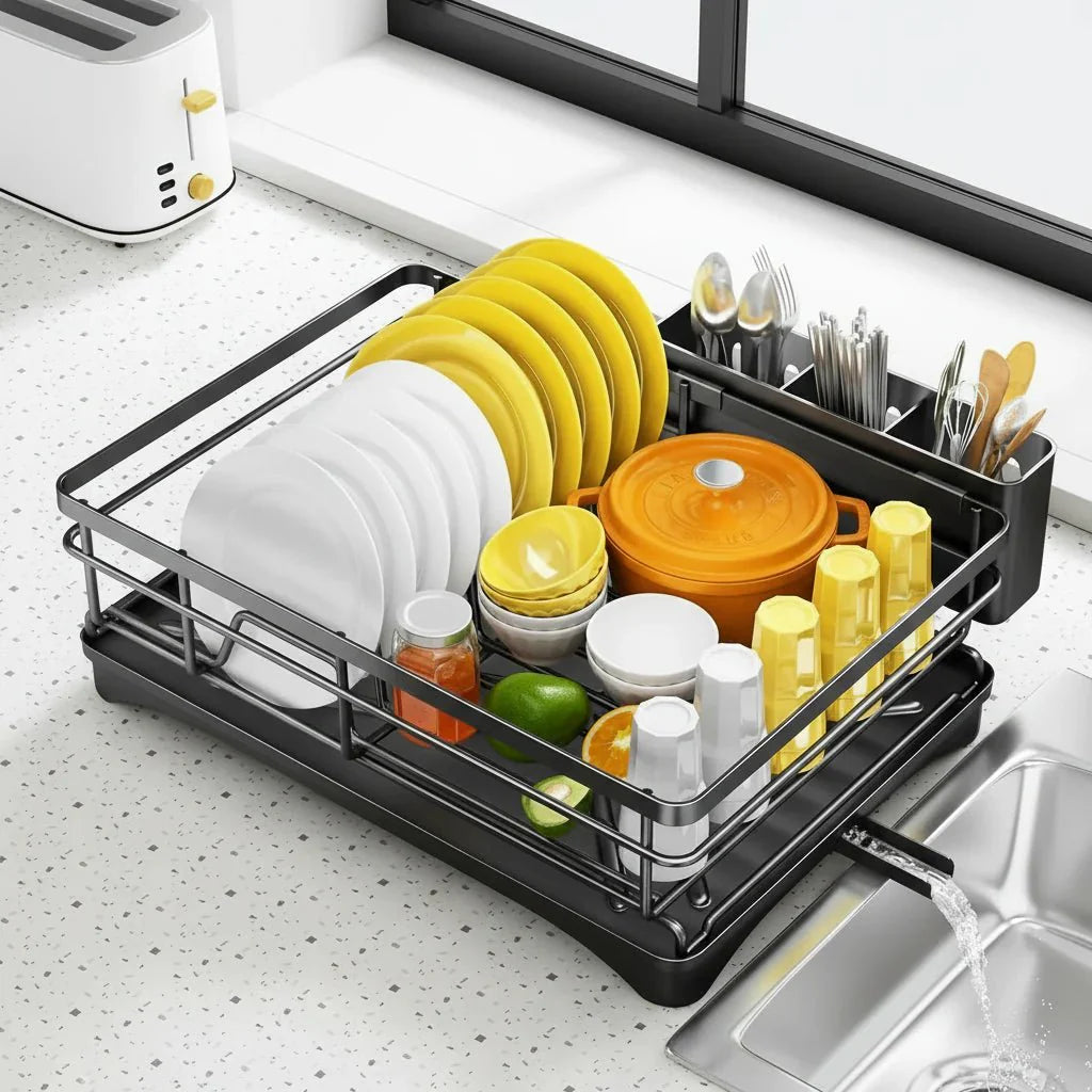 DRAINFLOW – Large Dish Drainer with Drip Tray