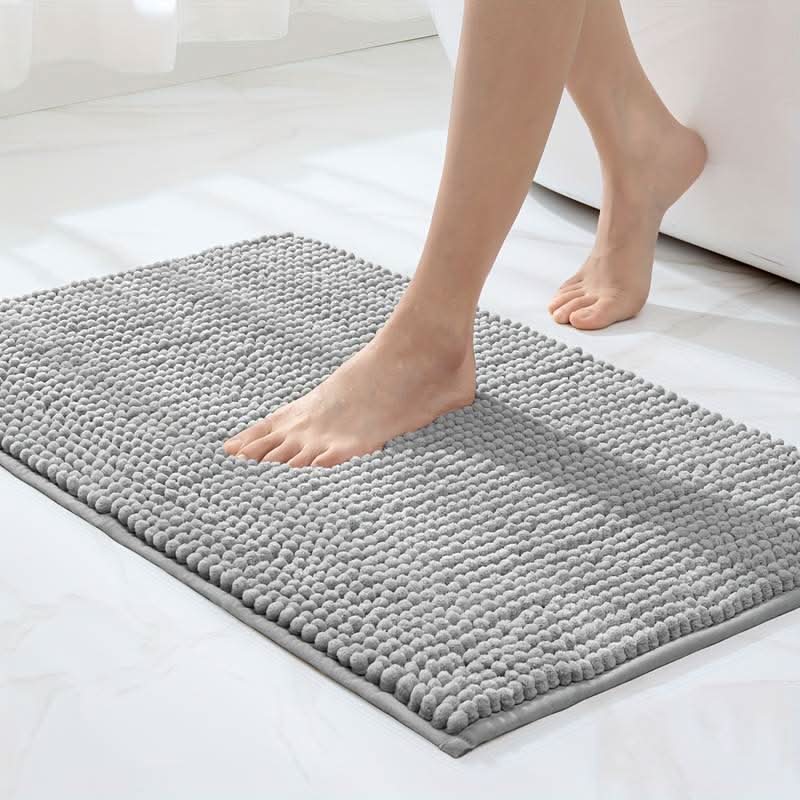 SOFTDRY – Chenille-Mikrofaser-Badematte mit rutschfester Unterseite 0