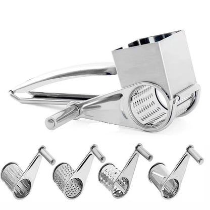 SPIN CHOP – Premium-Käsereibe mit Rotationsfunktion und mehreren Edelstahltrommeln 9