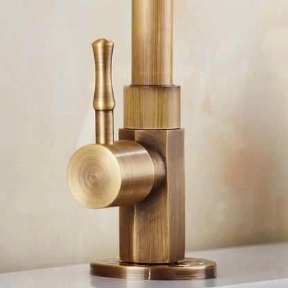 Elegante Schwan Hals Küchenarmaturen aus antikem Messing-5