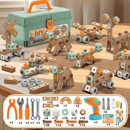 BUILDMASTER – 100-piece tool set for creative children aged 3 and up