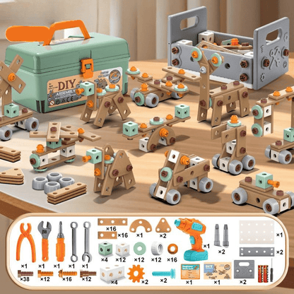 BUILDMASTER – 100-piece tool set for creative children aged 3 and up