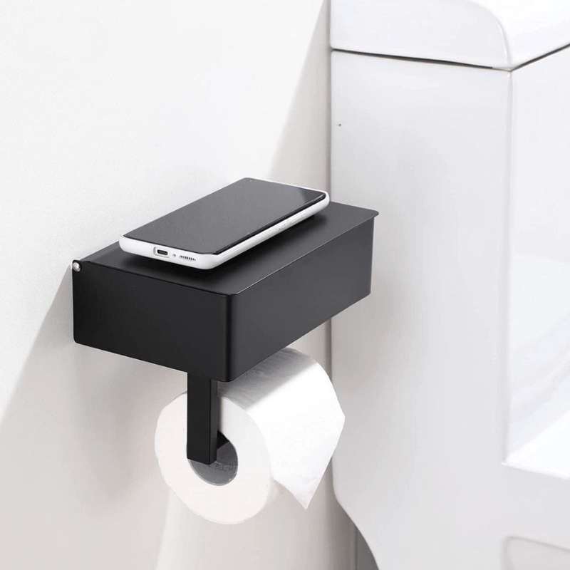 StahlDeluxe Toilet Paper Holder - Stainless steel with multifunctional storage compartment for your bathroom