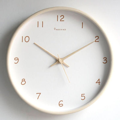 WOODHAVEN – 10 Zoll große, geräuschlose analoge Wanduhr aus Massivholz 0