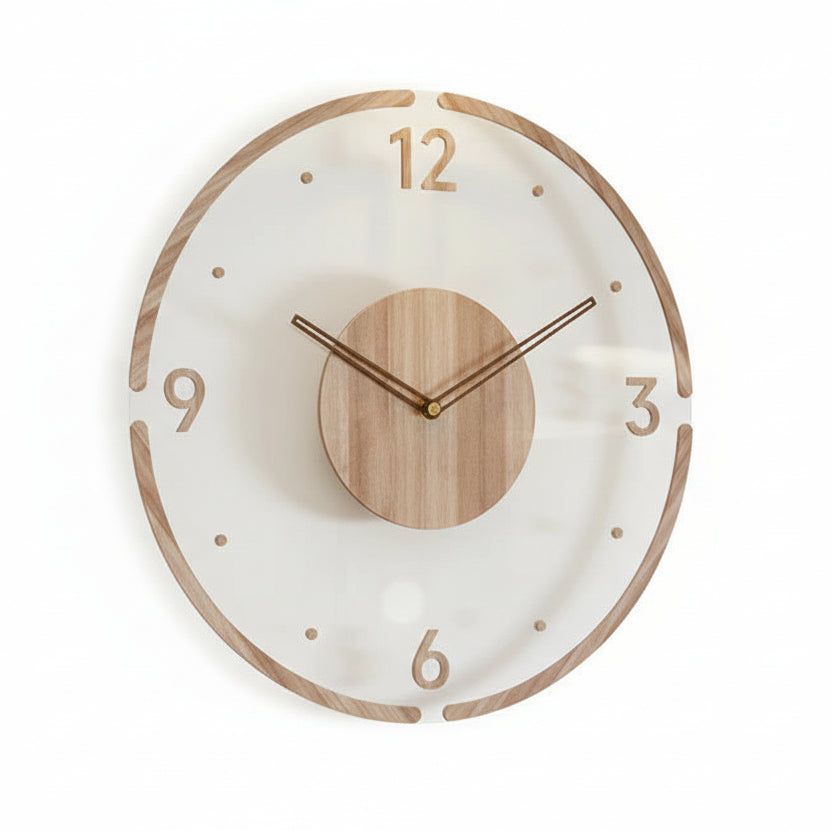 NORDIC CLOCK - Silent wooden wall clock in a minimalist design