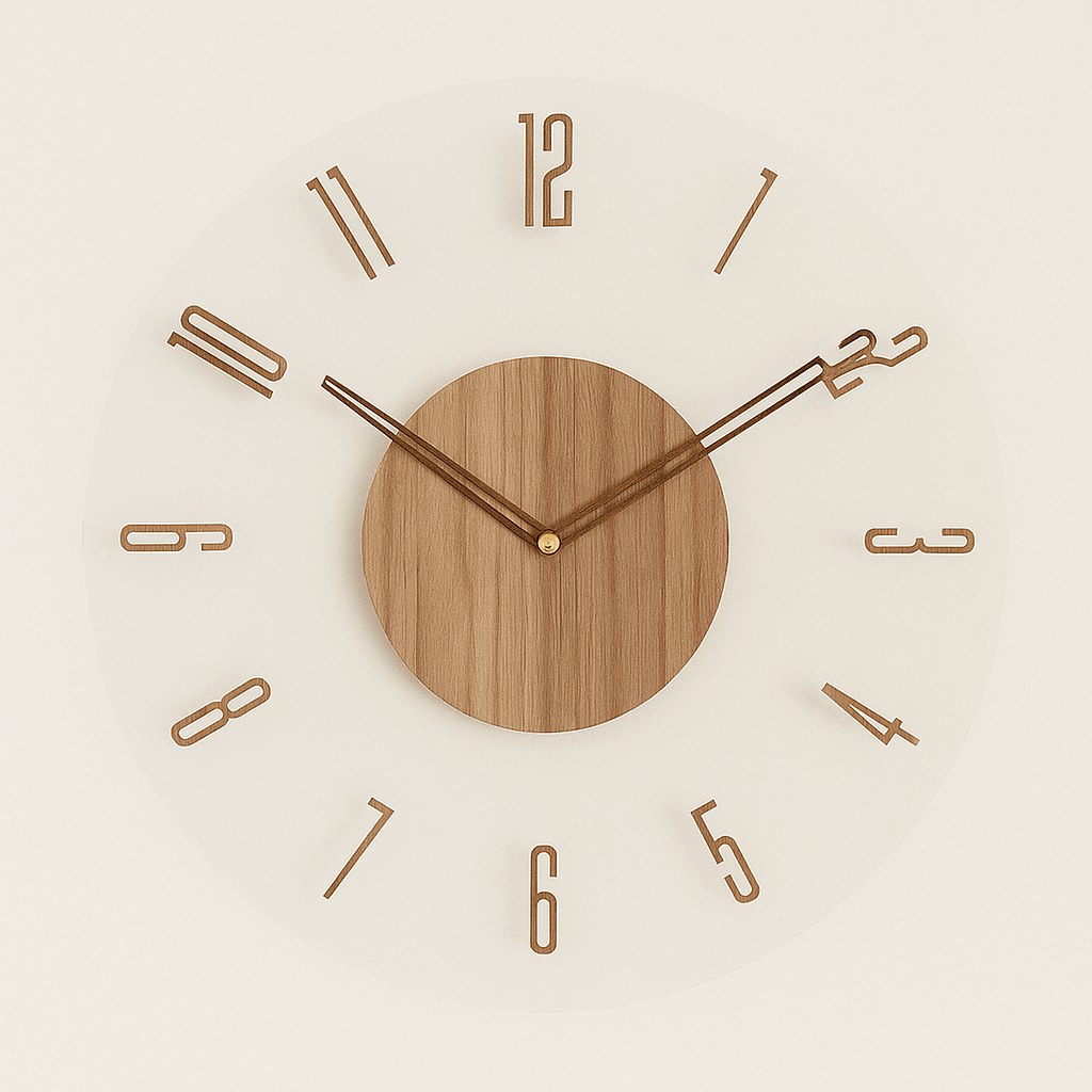 NORDIC CLOCK - Silent wooden wall clock in a minimalist design