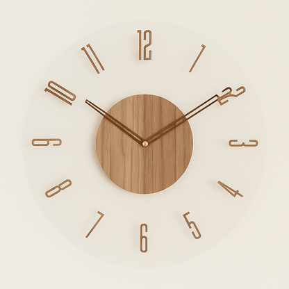 NORDIC CLOCK - Silent wooden wall clock in a minimalist design