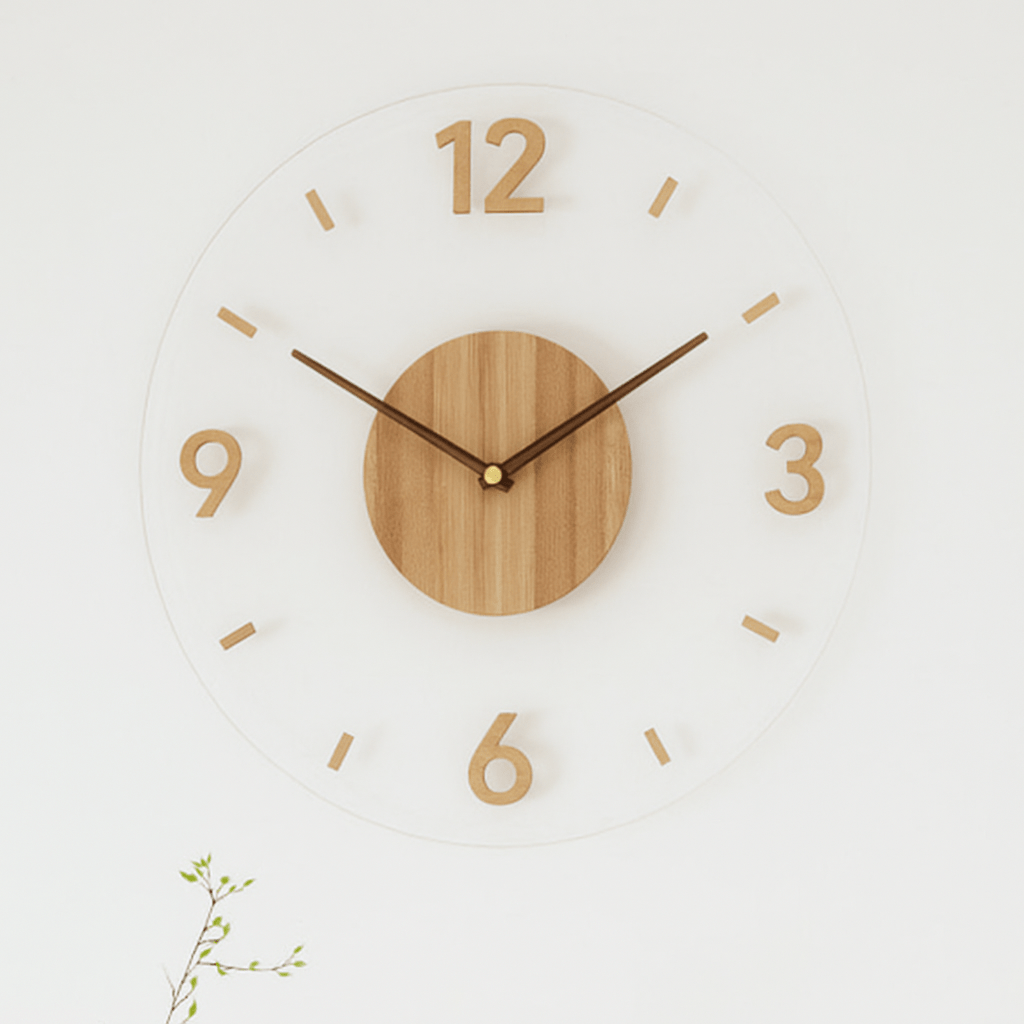 NORDIC CLOCK - Silent wooden wall clock in a minimalist design
