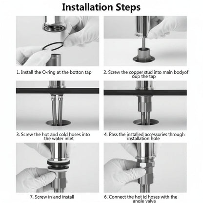 FLEXISPOUT - Flexible 360° tap with spray function for washbasins