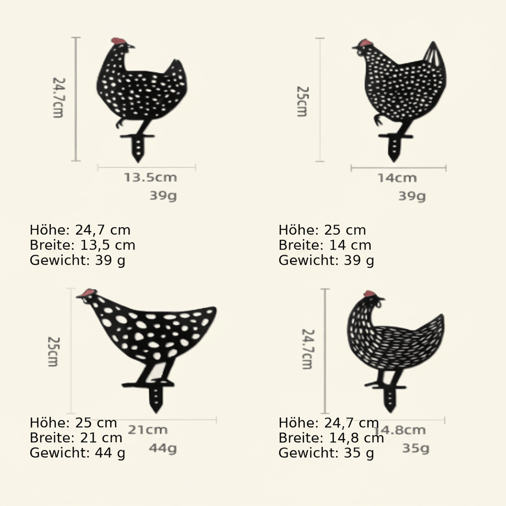 HENVERA – Weather-resistant chicken decoration for rustic garden charm
