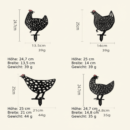 HENVERA – Weather-resistant chicken decoration for rustic garden charm