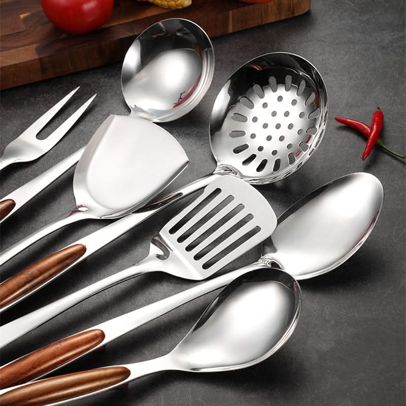 Edelstahl Küchenhelfer Set 5-teilig Ergonomische Griffe Spülmaschinenfest Kochutensilien Set-6